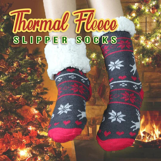 🎄✨ "Thermo Fleece Slipper Socks – Perfekt für die kalte Jahreszeit! 🧦❄️"