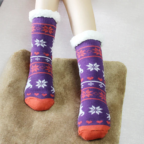 🎄✨ "Thermo Fleece Slipper Socks – Perfekt für die kalte Jahreszeit! 🧦❄️"