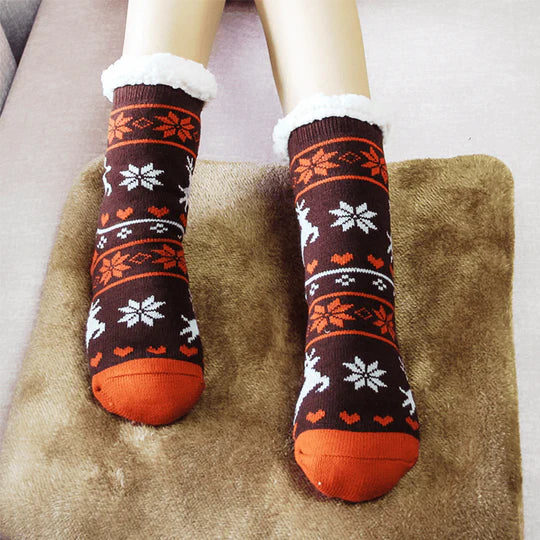 🎄✨ "Thermo Fleece Slipper Socks – Perfekt für die kalte Jahreszeit! 🧦❄️"