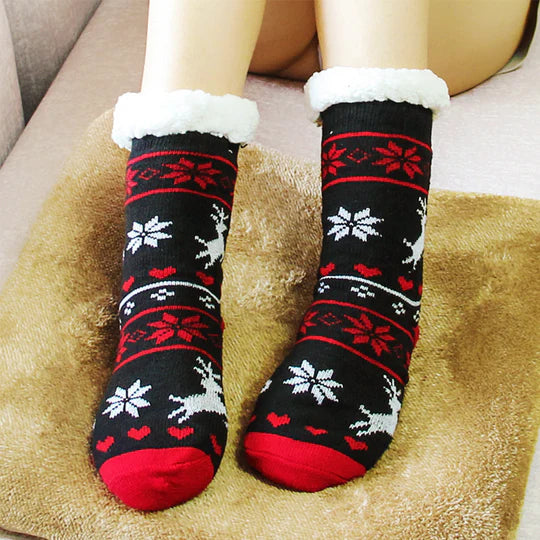 🎄✨ "Thermo Fleece Slipper Socks – Perfekt für die kalte Jahreszeit! 🧦❄️"