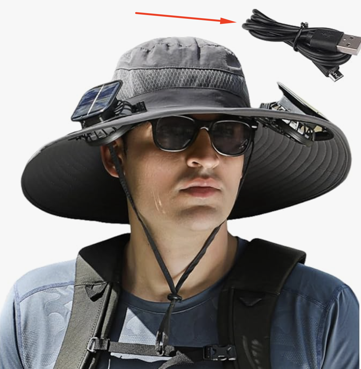 USB Charging Cable for Solar Hat