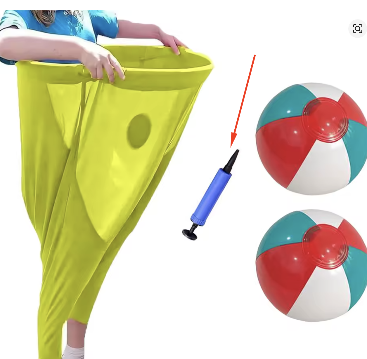 Pump to inflate Balls for Granny Pants