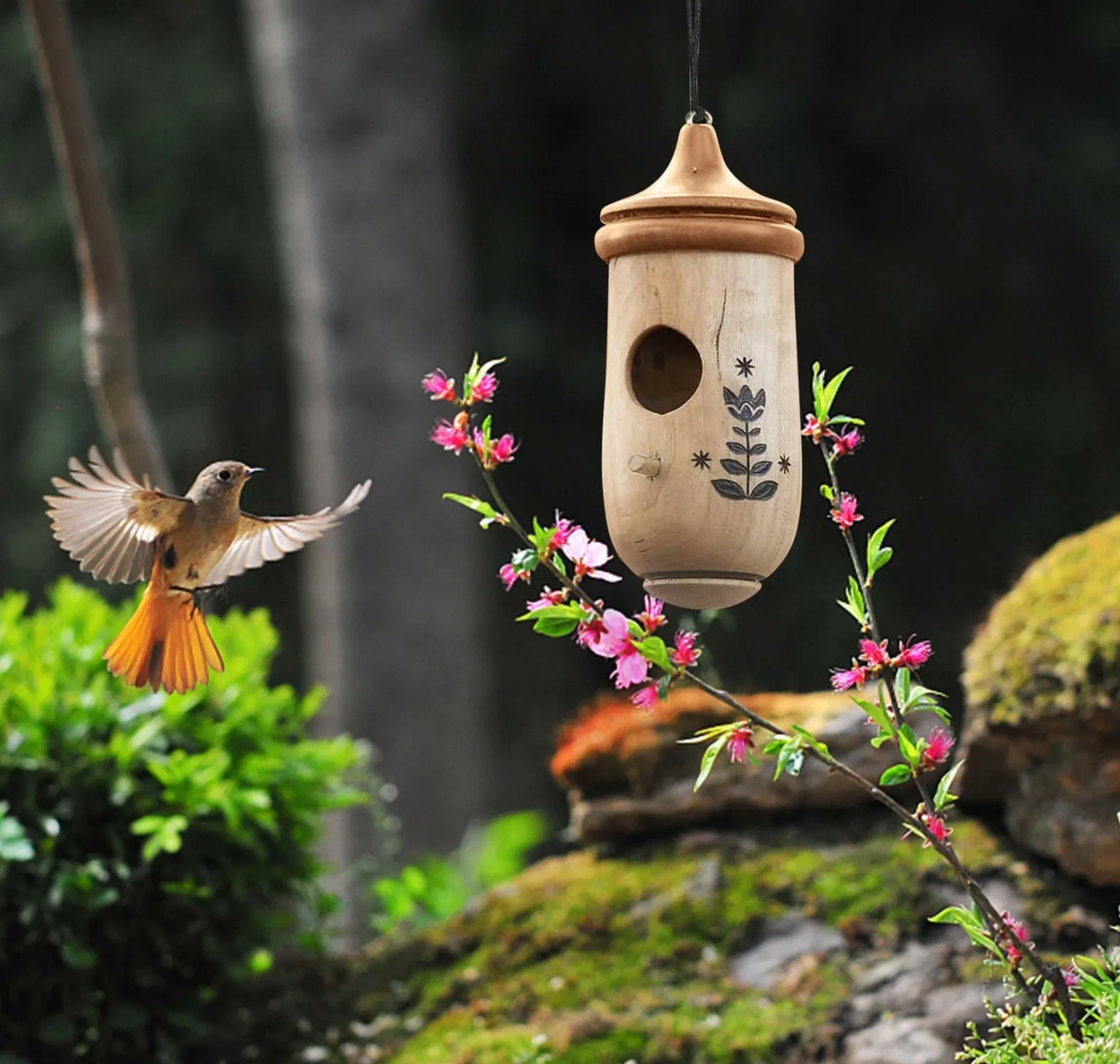 Wooden Hummingbird House-Gift for Nature Lovers