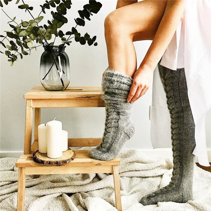 2025 Warm Over Knee Extra Long Knitted Socks