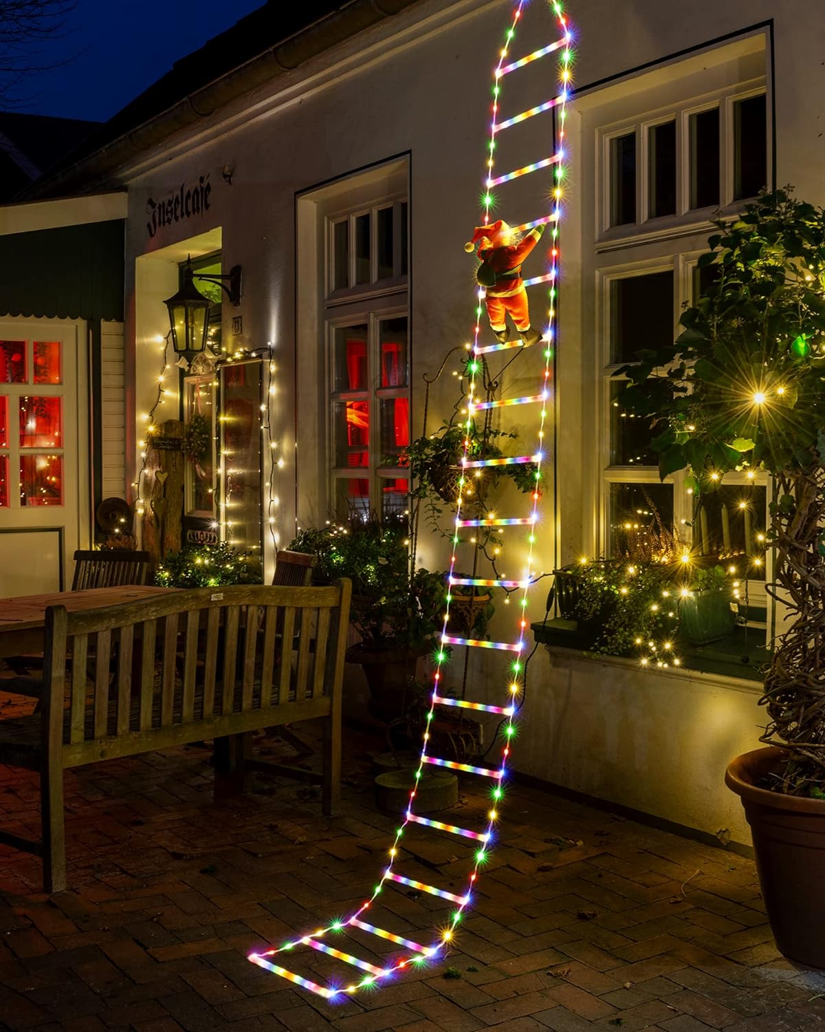 ( 🎉Early Christmas Promotion-50% OFF🎄 ) 🌲 Christmas LED Ladder with Santa