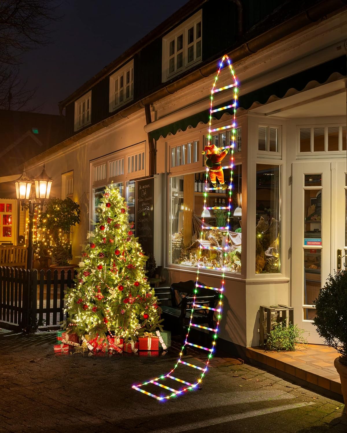 ( 🎉Early Christmas Promotion-50% OFF🎄 ) 🌲 Christmas LED Ladder with Santa