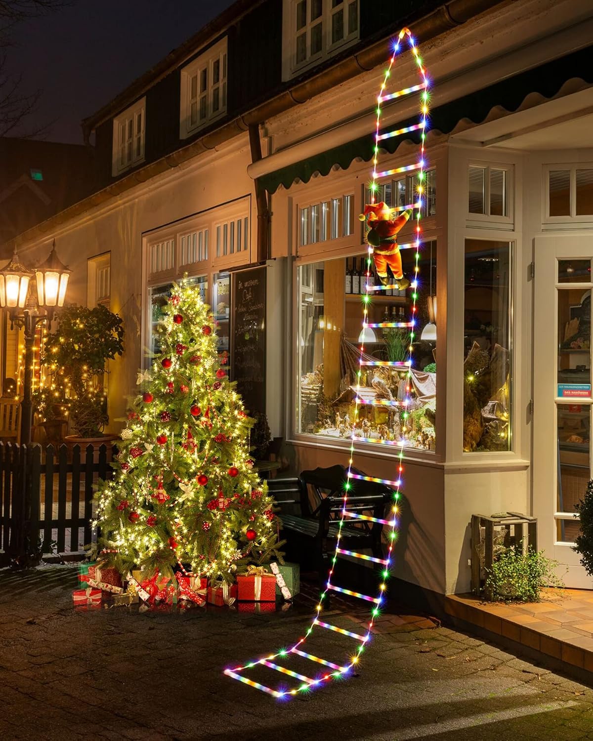 ( 🎉Early Christmas Promotion-50% OFF🎄 ) 🌲 Christmas LED Ladder with Santa