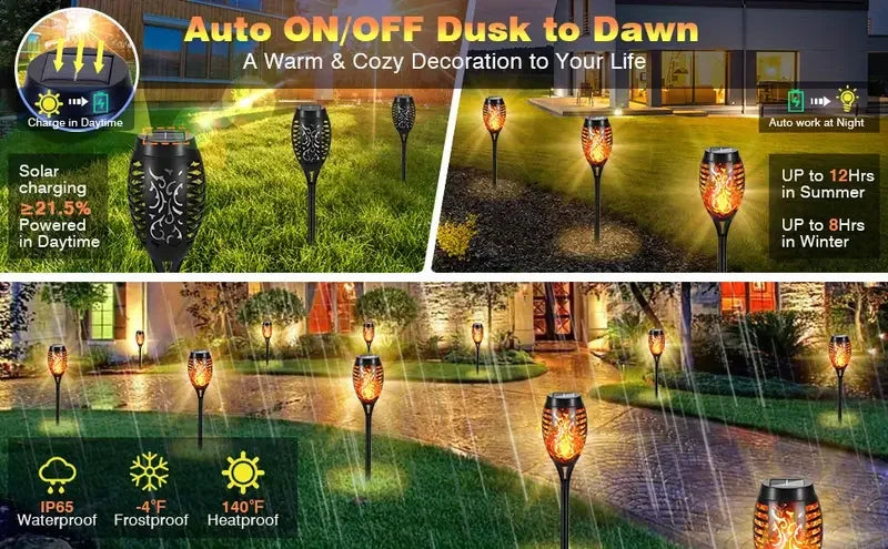 Solar Flame Garden Lights-1Pc