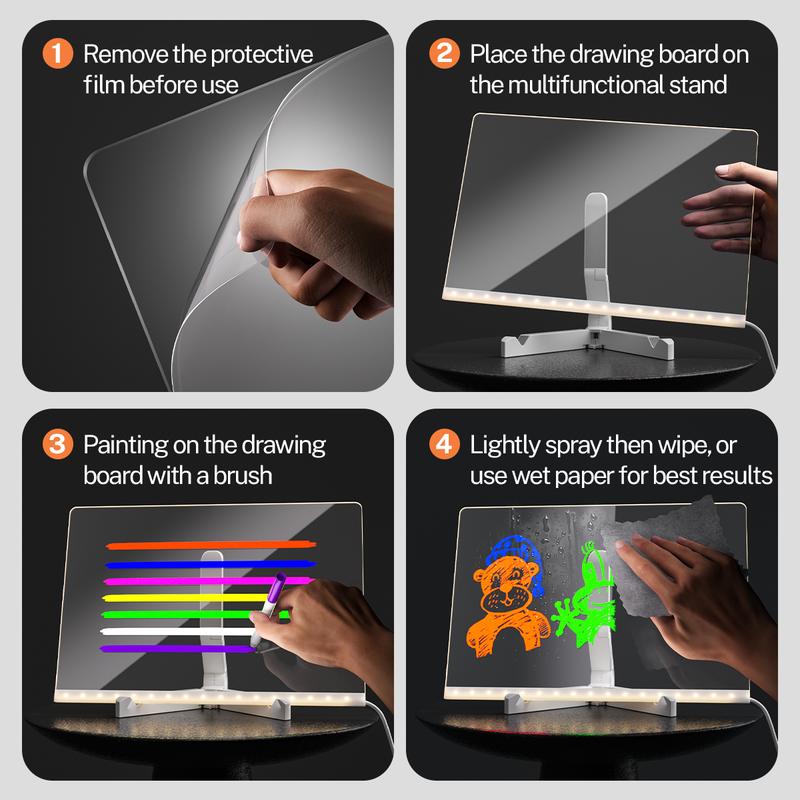 🔥 Last Day Sale Price | 🎄 LED Drawing Board (7-Color Glow) .
