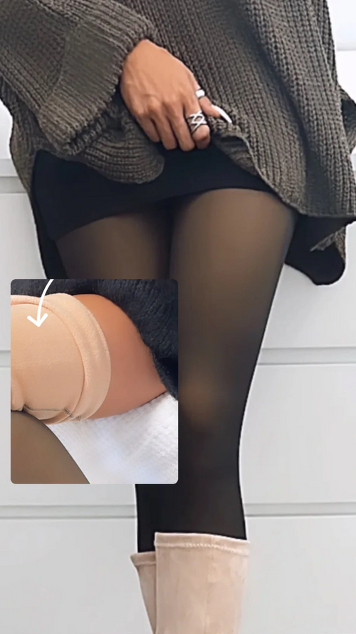 Leggings mit Nylon Strumpfhosen Effekt / schwarz Art. 7577