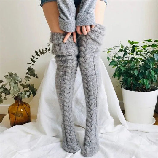 2025 Warm Over Knee Extra Long Knitted Socks