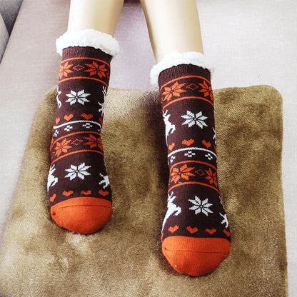🎄✨ "Thermo Fleece Slipper Socks – Perfekt für die kalte Jahreszeit! 🧦❄️"