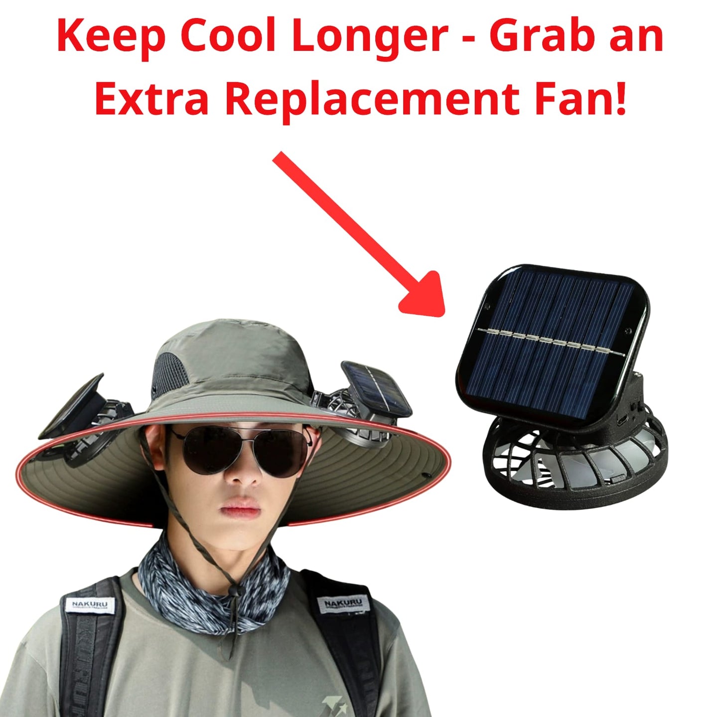 Add 1 Pc Solar Fan for Hat