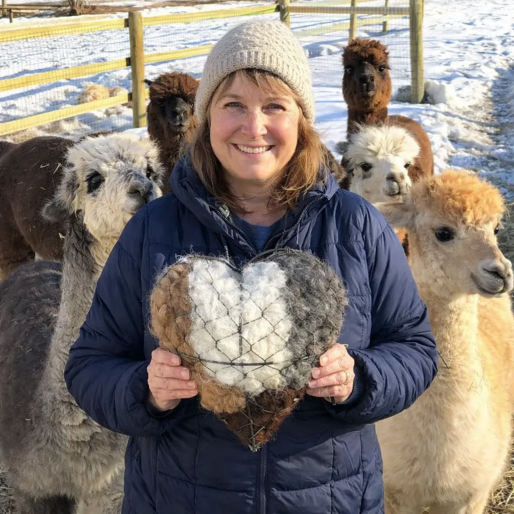 Alpaca Fiber Bird Nest Heart