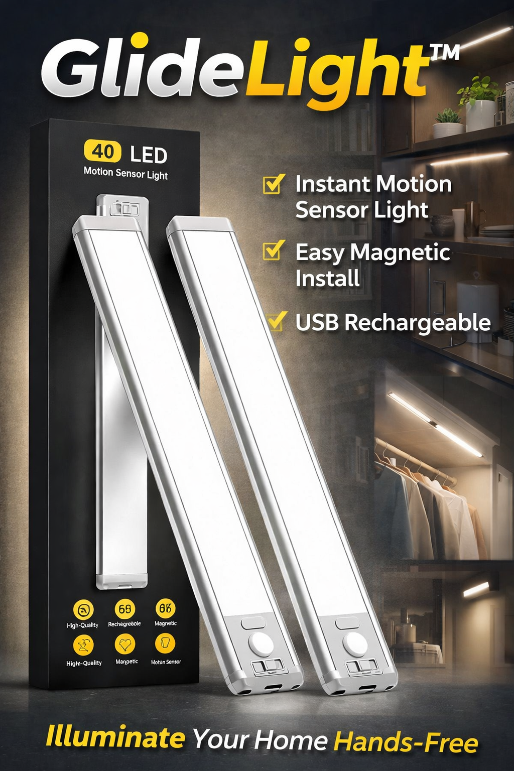 GlideLight™️ -Rechargeable Motion Sensor Light