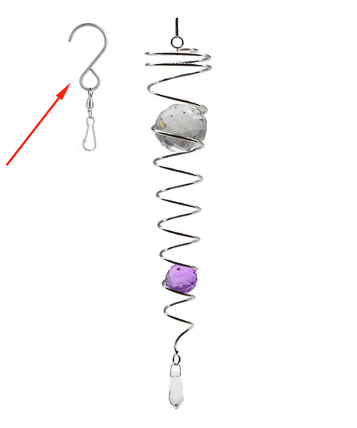 Add Spinning Swivel Hooks for Spiral Crystal