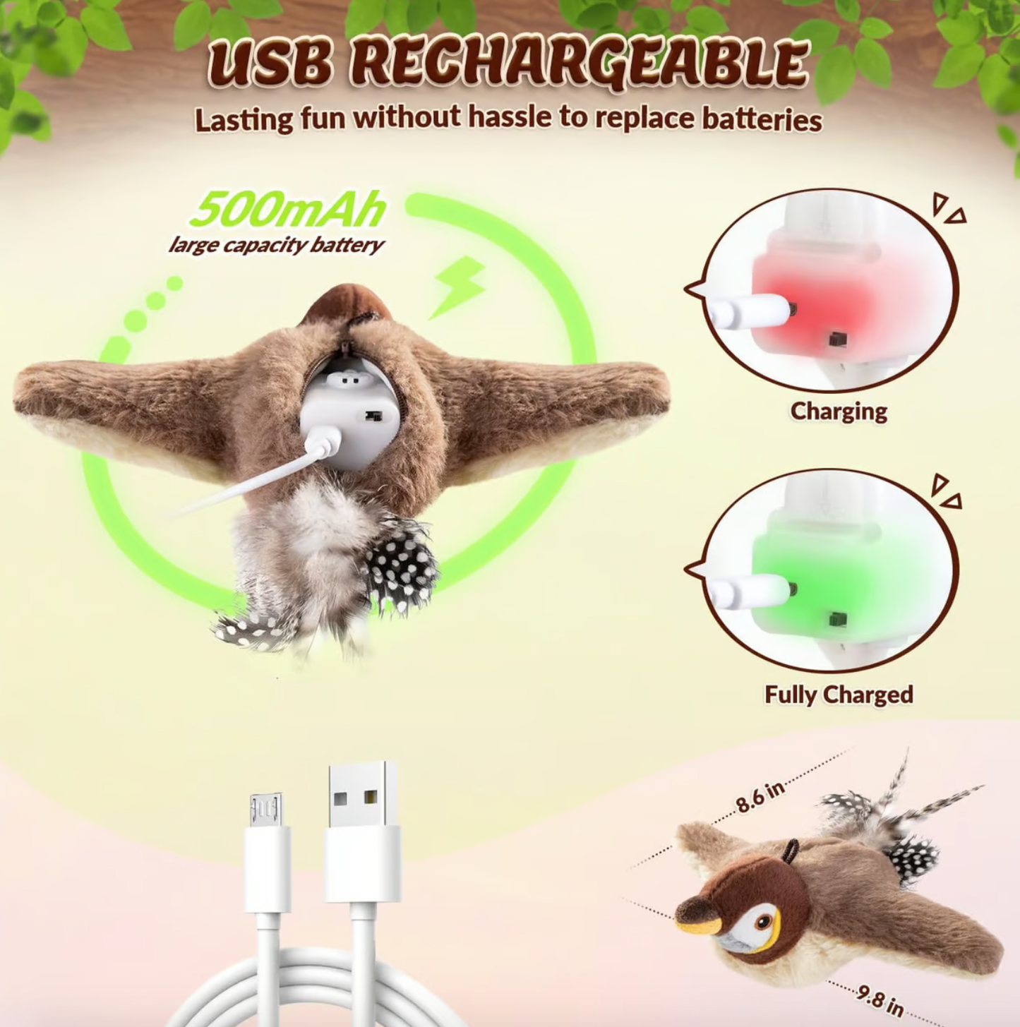 🔥 Last Day Sale Price | 🐾Interactive Lifelike Sandpiper Bird Cat Toy