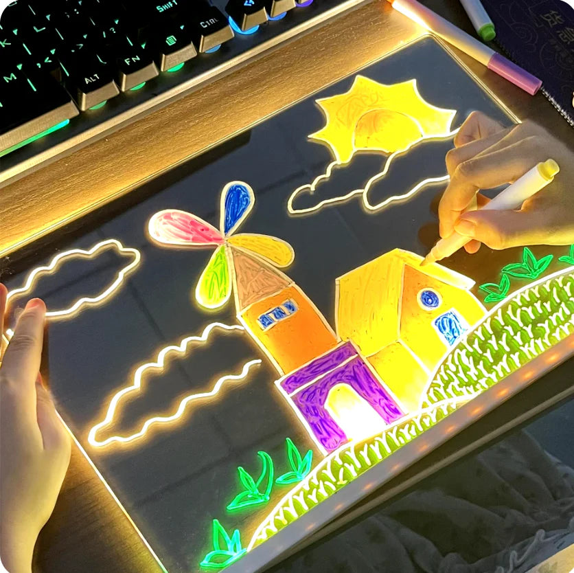 🔥 Last Day Sale Price | 🎄 LED Drawing Board (7-Color Glow) .