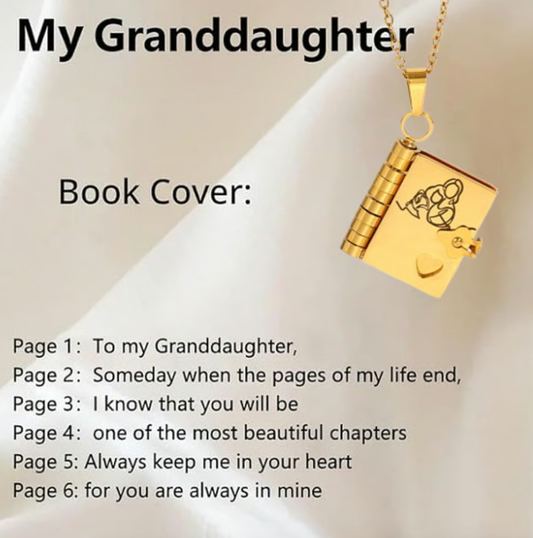 🔥 Last Day Sale Price | Granddaughter Treasured Book Necklace