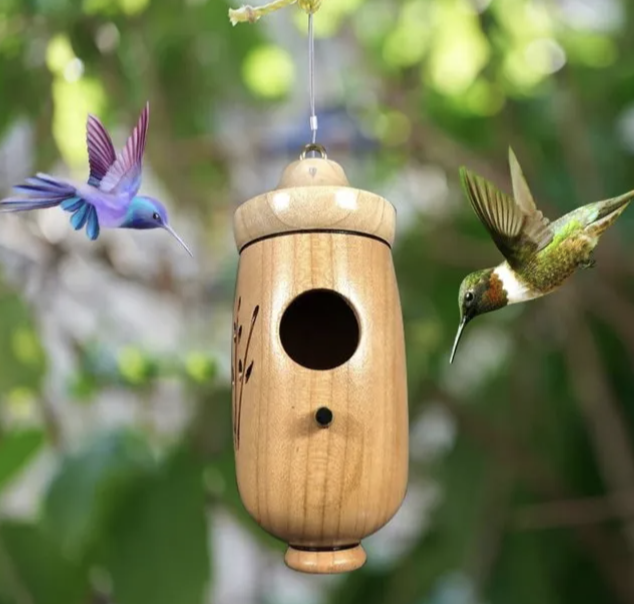 Wooden Hummingbird House-Gift for Nature Lovers