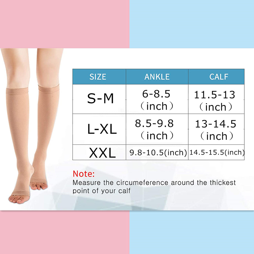 Compression Medical Socks- Prevent Varicose Veins Toeless Support