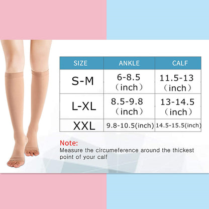 Compression Medical Socks- Prevent Varicose Veins Toeless Support