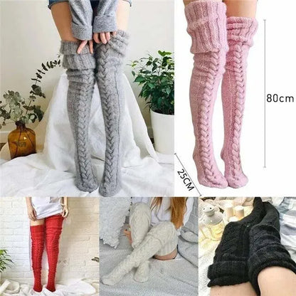 2025 Warm Over Knee Extra Long Knitted Socks