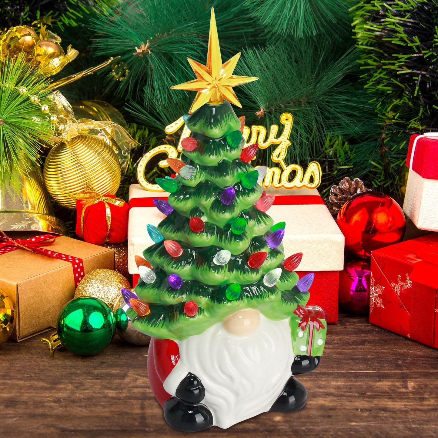 🔥 Last Day Sale Price | Cozy Gnome Lighted Tree🌲