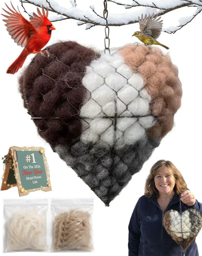 Alpaca Fiber Bird Nest Heart
