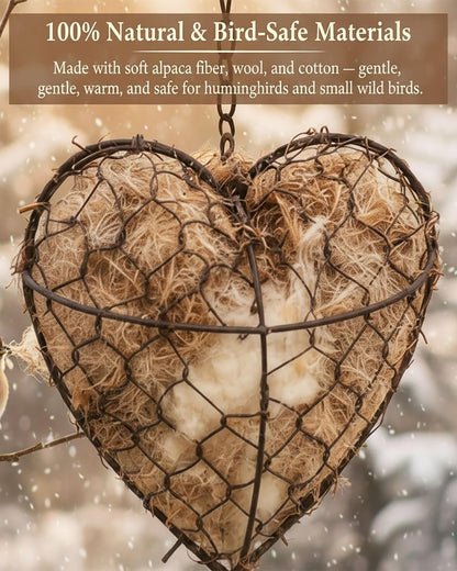 Alpaca Fiber Bird Nest Heart