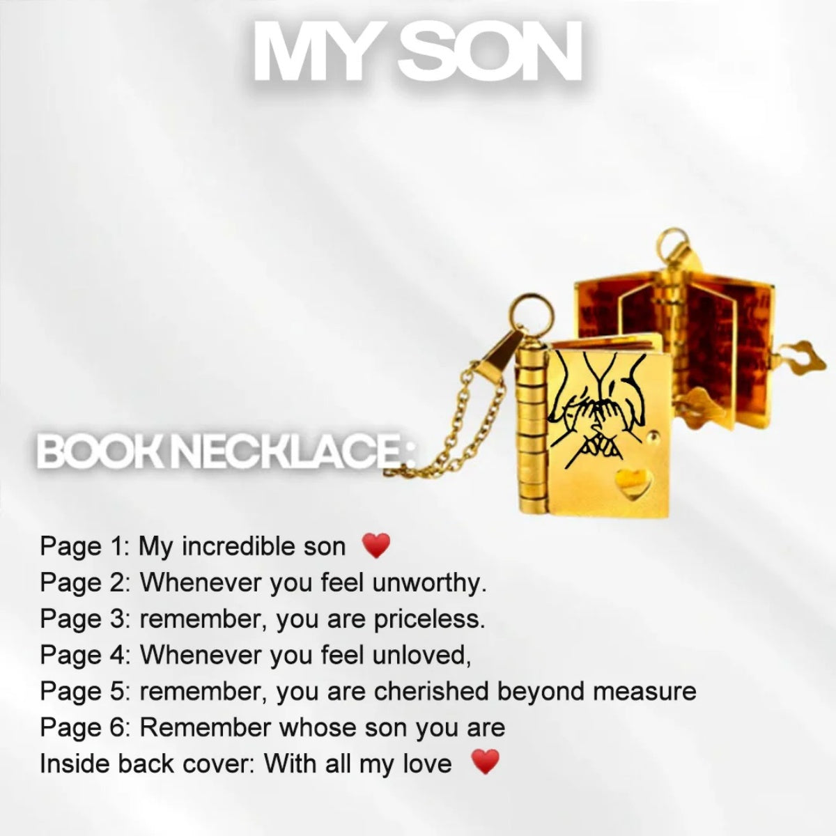 🔥 Last Day Sale Price | Granddaughter Treasured Book Necklace
