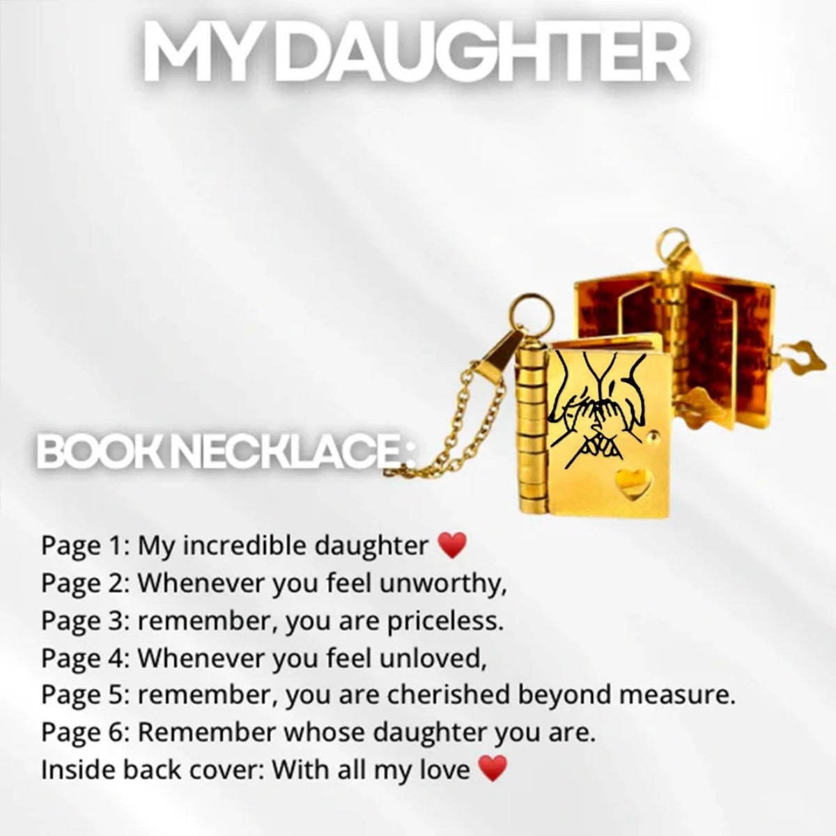 🔥 Last Day Sale Price | Granddaughter Treasured Book Necklace
